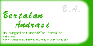 bertalan andrasi business card